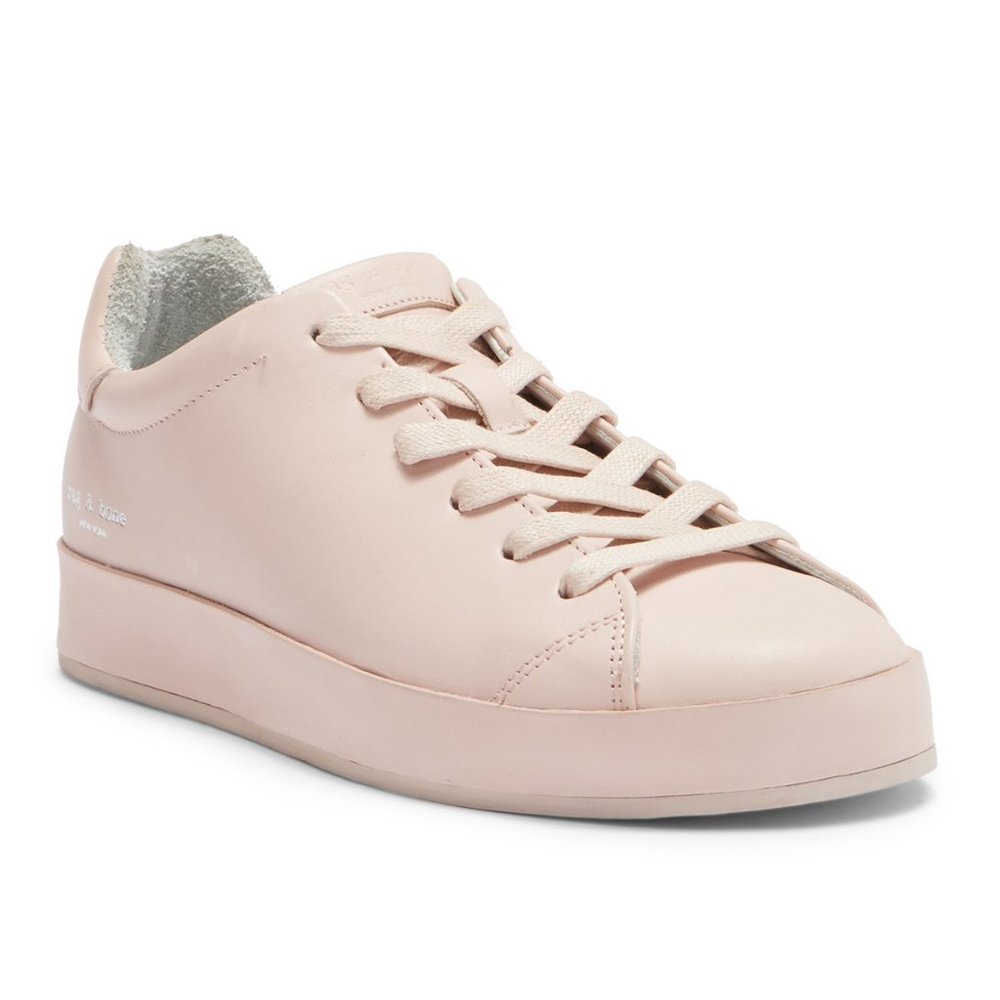 NWT Rag & Bone RB1 Low Top Leather Sneaker in Pink